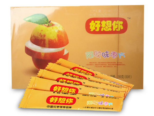 【好想你棗片】好想你紅棗片阿膠味棗片280克60片裝泡茶